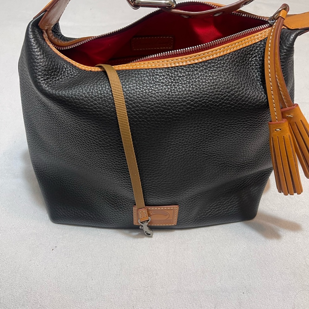 Dooney & Bourke Black and Tan Hobo Bag